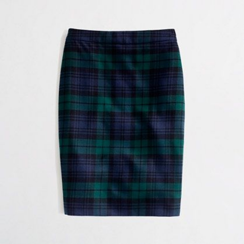 J. Crew Factory Blackwatch Wool Pencil Skirt Sz. 6